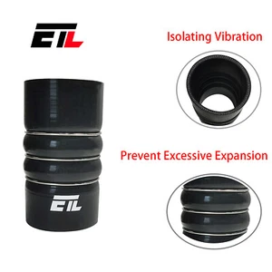 Silicone Charge Air Cooler Hump Hose CAC Boot Black w/Reinforced Rings 4 Ply New - Imagen 1 de 15