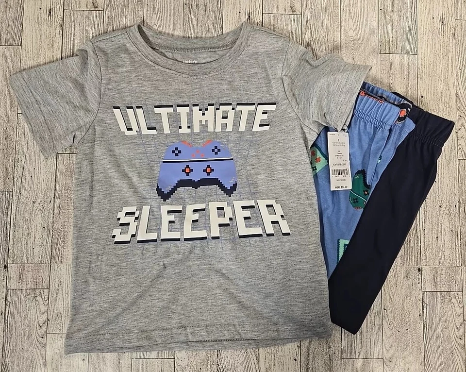 Carters Boys Pajama Set 5 Ultimate Sleeper Gaming 3pc Set 2 Pants