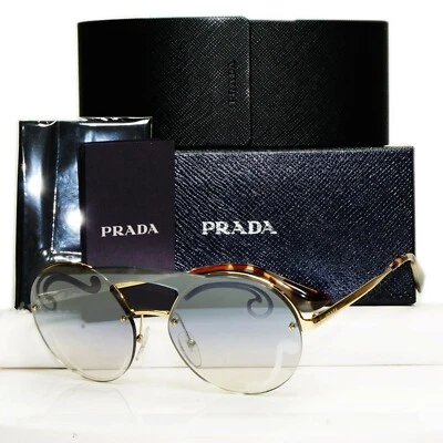 Gafas de sol Prada barrocas remolino dorado azul degradado metal redondas SPR 65T ZVN-0D0