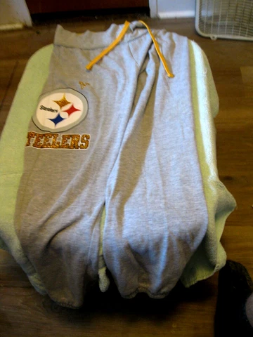 Team Apparel NFL Sweatpants JUNIOR 12/14 Grey Steelers GOLD Glitter Beautiful Cover