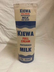 Kiewa Full Cream Pasteurised Milk Carton One Quart Vintage - Picture 1 of 5
