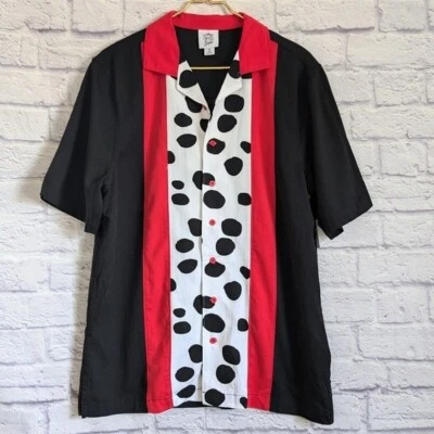 Camisa de Bowling Disney Dress Shop 101 Dálmatas S Negra NUEVA Pongo Disneybound Foto 1 de 4