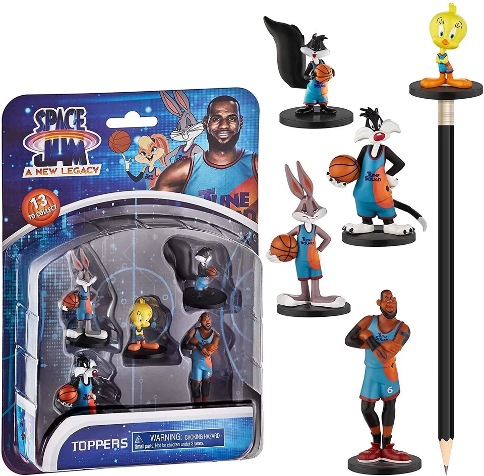 Figura de personaje de Penélope LeBron Space Jam 5pk lápiz Toppers Piolín Silvestre Foto 1 de 4