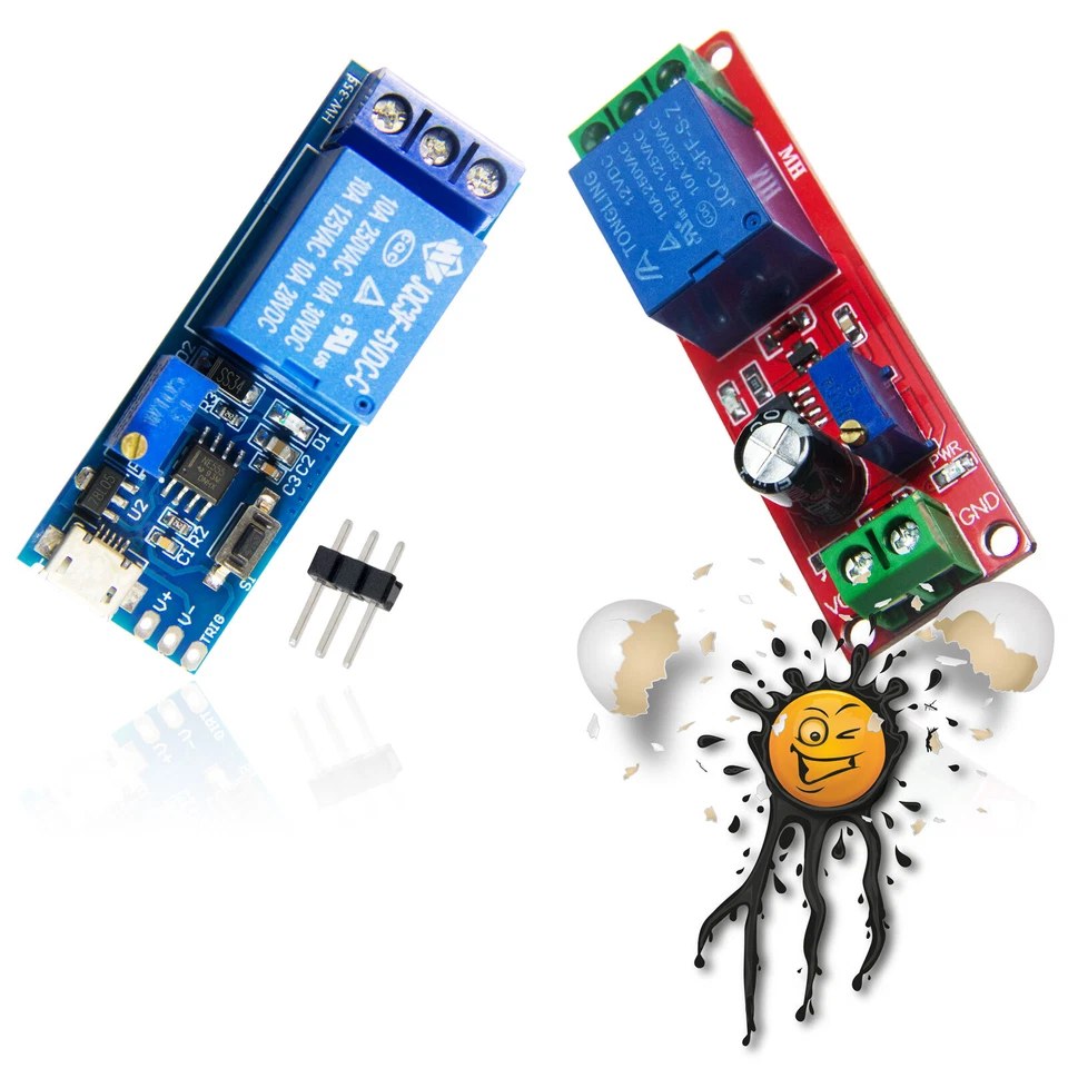 NE555 1 Kanal Relais Verzögerungsrelais Modul Timer 0-10 Sek. 5V 12V Arduino - Bild 1 von 1