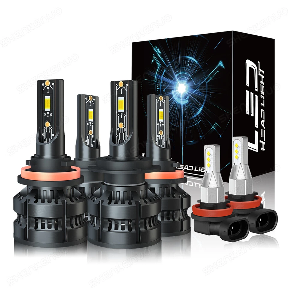 For Land Rover LR2 LR4 2010 2011 2012 2013 2014 2015 LED Headlight Fog Bulbs Kit - Image 1 of 4