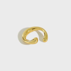 Gold Plated 925 Sterling Silver Simple Ear Cuff, Hypoallergenic Minimalist - Picture 1 of 6