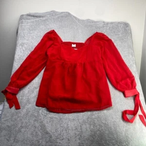 Ingrid & Isabel Maternity Solid Red Long Sleeve Shirt Top Size S - Picture 1 of 10