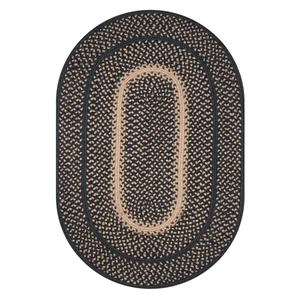 Manchester Black Braided Oval Rug, Jute, 4x6' - Perfect Country Primitive Dec... - Picture 1 of 9