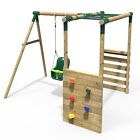 Rebo Wooden Garden Children's Swing Set with Monkey Bar Attachment