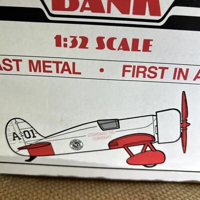 Vintage #1 Amoco Airplane Coin Bank Ltd Ed Die Cast 1st in Series 1:32 Scale - Image 1 of 4
