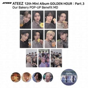 ATEEZ 12th Mini Golden Hour Part.3 Our Bakery POPUP Benefit Photocard Pin Button - Picture 1 of 34