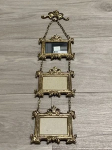 "Marcos de fotos cuadrados de colección Bombay Co tono dorado con cable de metal triple 2x3""" - Imagen 1 de 18