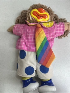 Vintage 1985 Cabbage Patch Kind Zirkus Clown Puppe braune Haare Kostüm Gesichtsmaske - Bild 1 von 15