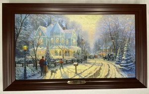 Thomas Kinkade "A Holiday Gathering" Print On Illuminated Canvas Works - Picture 1 of 9