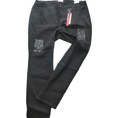 Sheego Jeans Hose Stretch Gr. 44 bis 58 Schwarz mit Pailletten (508) (0 135) NEU - Bild 1 von 2