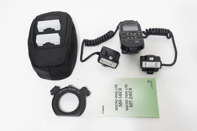 Canon Macro Twin Lite MT-24EX TTL Flash EXCE+ EOS DIGITAL Camera MR 14EX - Image 1 of 4