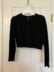 Girls IZ Byer Black Cardigan Cropped Length, Size M, Retail $44 - Picture 1 of 4