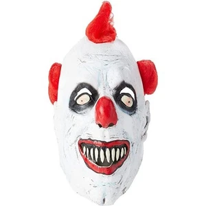 Smiffys Clown 3/4 Latex Mask, Red & White - Picture 1 of 1
