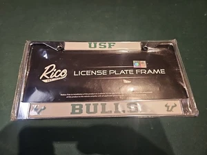 1 X  USF BULLS NCAA LICENSE PLATE FRAME CHROME  OFFICAL RICO - Picture 1 of 3