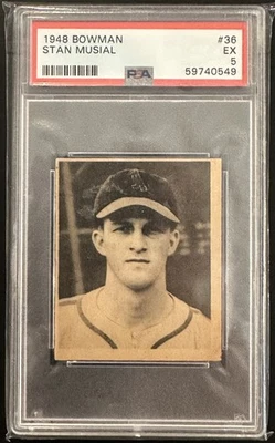 1948 Bowman #36 Stan Musial PSA 5 EX #36 Rookie Card RC - Image 1 of 2