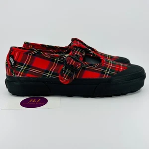 Vans Women's Style 93 Red Tartan Plaid Mary Jane Sneakers Size 8/ 6.5 Men - Picture 1 of 11