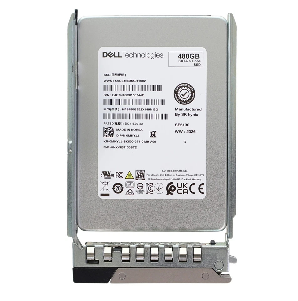 Dell SK Hynix 2.5" 480GB 6GBPS MU SATA SSD Drive - MKYJJ HFS480G3E2X149N - Image 1 of 1