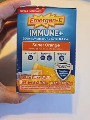 Emergen-C Immune+ Vitamin C 1000 mg Packets - Super Orange 10 Packs Exp 11/2026 - Image 1 of 4