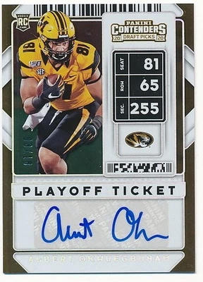 ALBERT OKWUEGBUNAM 2020 PANINI CONTENDERS PLAYOFF TICKET SP RC AUTO #03/18 - Image 1 of 2