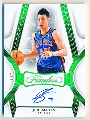 2024-25 Flawless Jeremy Lin Autographs Emerald Auto #FA-LIN (1/5) - Image 1 of 2