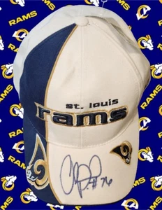 Orlando Pace Signed St Louis Rams Reebok Hat NFL Los Angeles HOF Rare LA Vintage - Picture 1 of 9