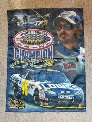 Banner de fieltro Jimmie Johnson cinco campeonatos consecutivos 36 x 27  Foto 1 de 4