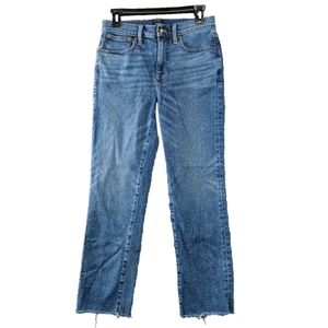 New J Crew Womens Jeans Size 26 BX444 Essential Staight Leg Unhemmed Frayed Hem - Picture 1 of 7