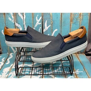 GOOD MAN BRAND ITALY Edge Blue Nubuck Leather Slip On Shoes Loafer Sz.13 - Picture 1 of 11