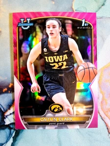 Caitlin Clark 1st Pink RC Rookie 2022-23 Topps Bowman Chrome University - Bild 1 von 2