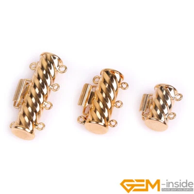 14K Gold Filled Snap Barrel Clasp Closures Necklet Layered Clasp Jewellry Making - Image 1 of 4