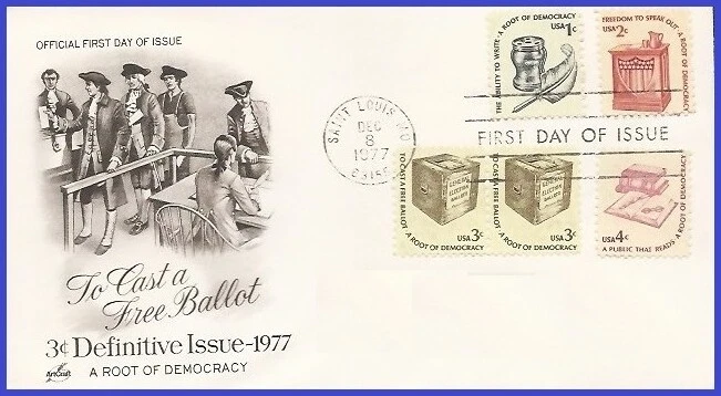 USA5 #1584 U/A ARTCRAFT FDC Combo4  Early Ballot Box - Image 1 of 1