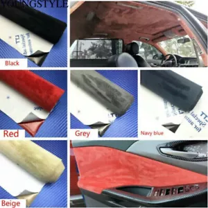 Self Adhesive Faux Suede Fabric Wrap Film Sticker Leather Cloth Car Decoration - Picture 1 of 32