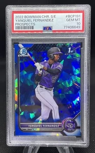 Yanquiel Fernandez Rookie SAPPHIRE 2022 Bowman Chrome 1st Bowman PSA 10 - Bild 1 von 4