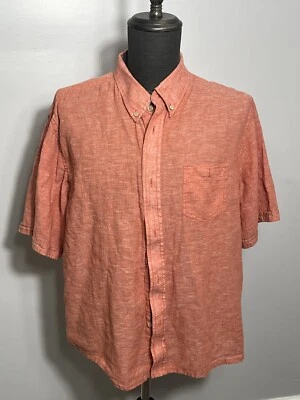 Original Weatherproof Vintage Comfort Stretch XXL Button up Short Sleeve Orange - Image 1 of 3