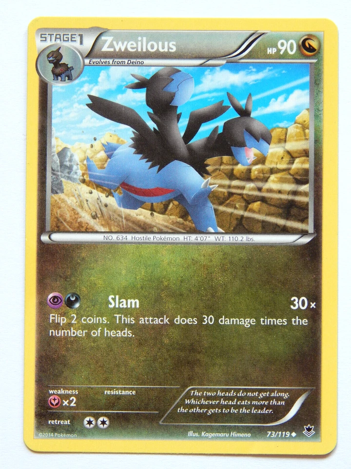 Zweilous 73/119 (LP, Pokemon Card, Phantom Forces, 2014, Dragon, Uncommon) - Image 1 of 1