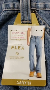 LEVI CARPENTER  46X30.COTTON. PREMIUM FLEX.STRAIGHT LEG.BLUE. - Picture 1 of 9