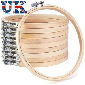 craft Diy Bamboo Sewing Tools Embroidery Hoop Round Loop Cross Stitch Frame - Picture 1 of 22