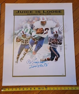 OJ Simpson gesungen 16 x 20 Leinwand ""2003 Yds '73" Insc. Lmtd. Bearbeiten. #5 von 10 JSA - Bild 1 von 9