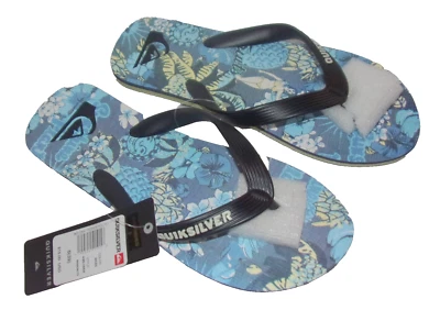 Nuevas chanclas Quiksilver Molokai jaspeadas para niños azules y grises Tropics 6 M Foto 1 de 2