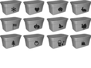 Storage Bin Decal, Holiday Storage Label, Tote Decal Organization, Decals Only - Picture 1 of 7