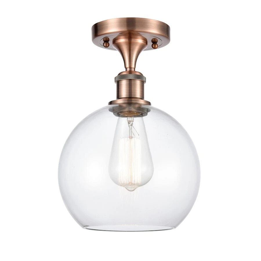 Innovations 122 Athens 1 luz semi-flush, cobre antiguo/claro - 516-1C-AC-G122 Foto 1 de 1