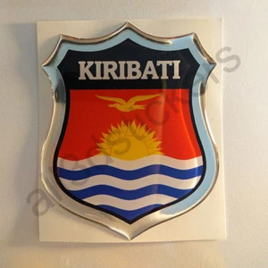 Sticker Kiribati Emblem 3D Resin Domed Gel Kiribati Flag Vinyl Decal Car Laptop - Picture 1 of 3
