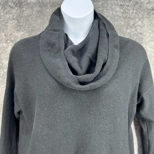 J McLaughlin Shirt Damen Large schwarz strukturiert abnehmbarer Wasserfallausschnitt Thermo Strick - Bild 1 von 13