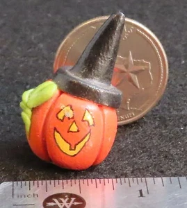 Zucca con cappello strega decorazione Halloween decorazioni festa 1:12 miniatura #9649 - Foto 1 di 6