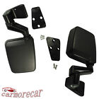 Pair Black View Door Mirrors Manual Side Set Right Left For 87-02 Jeep Wrangler